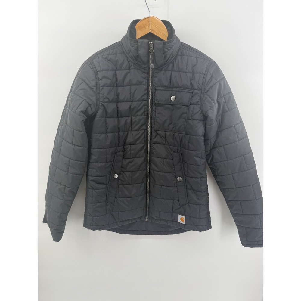 Carhartt Women Black Gilliam Quilted Puffer Jacket XS 102747 001 Full Zip Coat